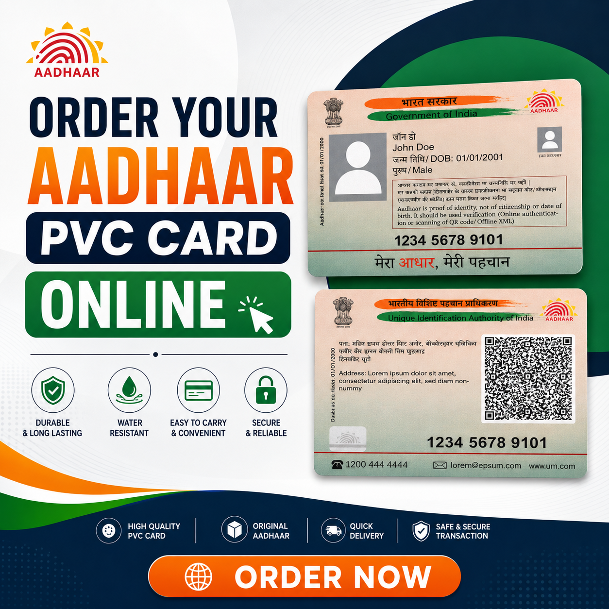 Apply For 6+ Security Featured PVC Aadhar Card !