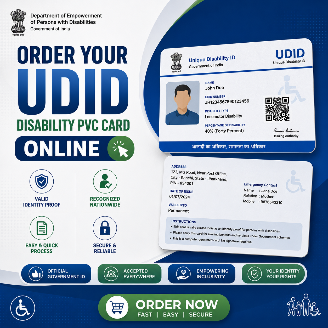 UDID Card Pvc Order