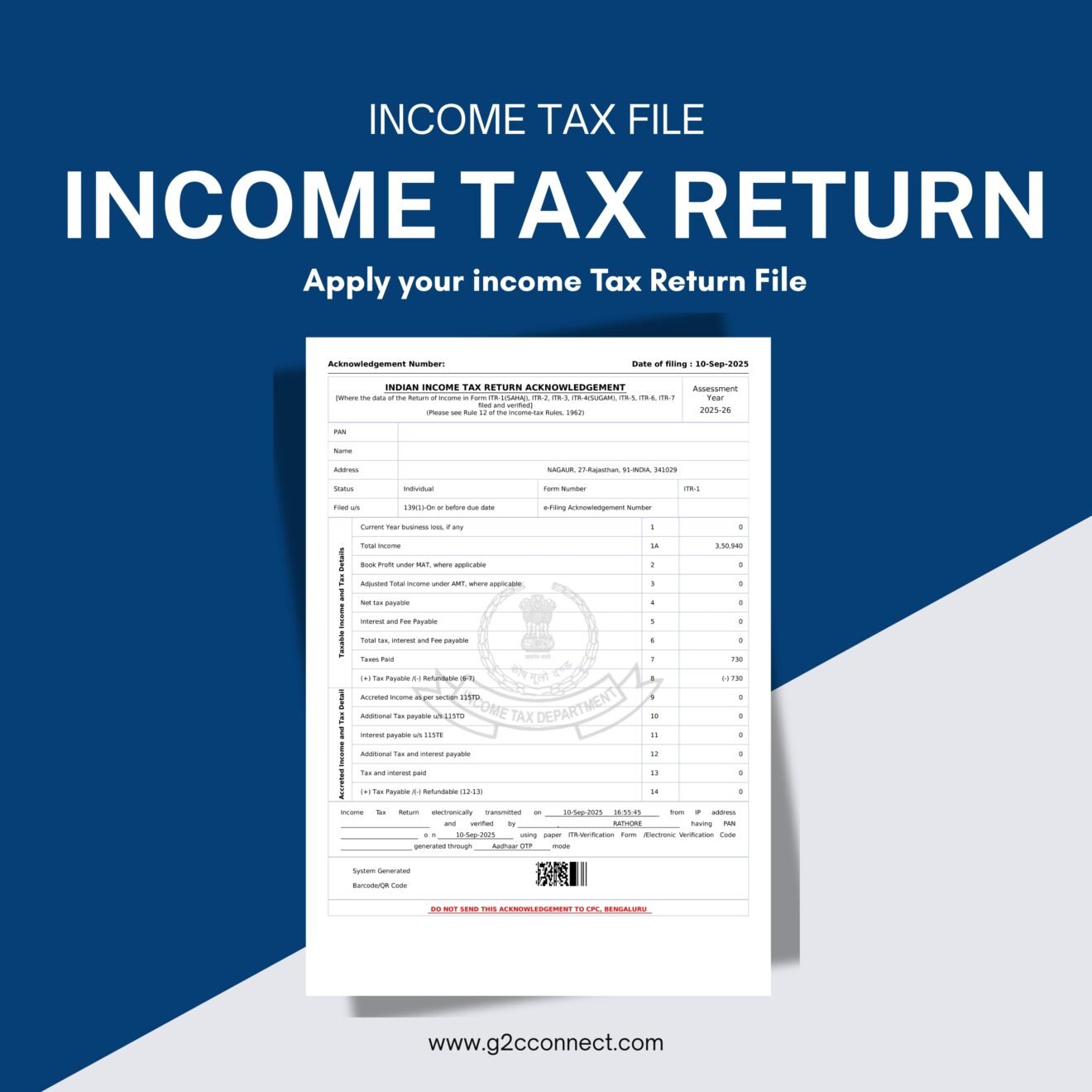 Itr File.pdf Income Tax Return(ITR) - G2C - Gov. To Citizen